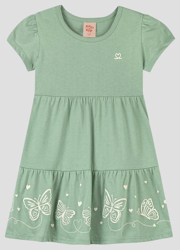 Vestido Infantil em Meia Malha Verde