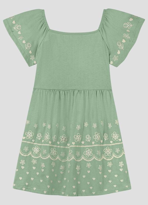 Vestido Infantil em Meia Malha Verde