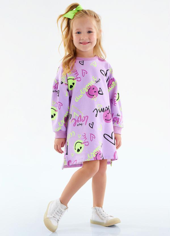 Vista 2 Vestido Infantil em Molecotton Rosa Up Baby Up Baby