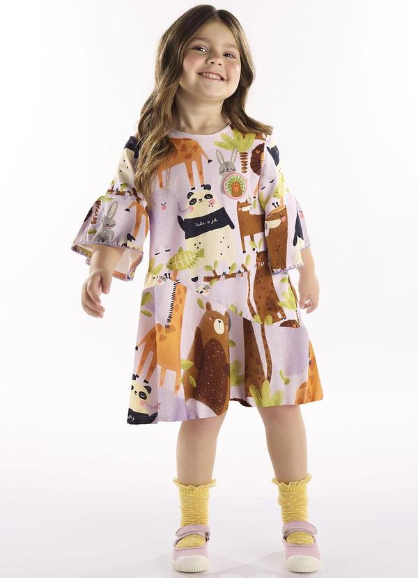 Vestido Infantil em Molecotton Roxo