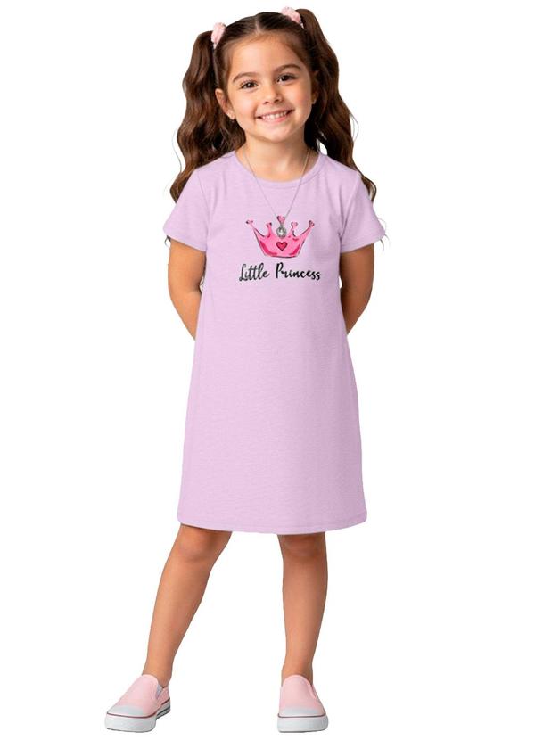 Vista 2 Vestido Infantil em Moletinho Maquenetado Rosa Select Select