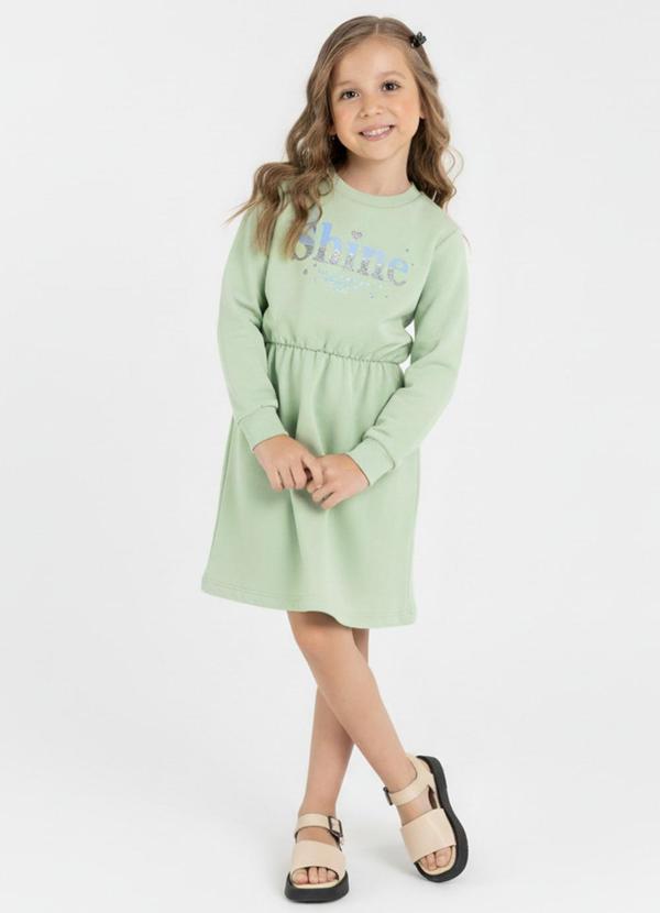 Vista 2 Vestido Infantil em Moletom Guloseima Verde GULOSEIMA