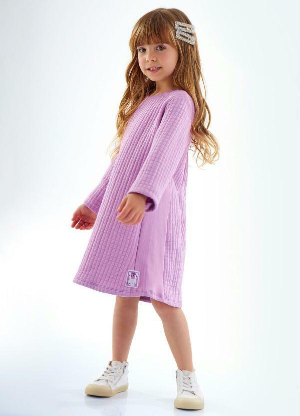 Vista 2 Vestido Infantil em Moletom Roxo Up Baby Up Baby