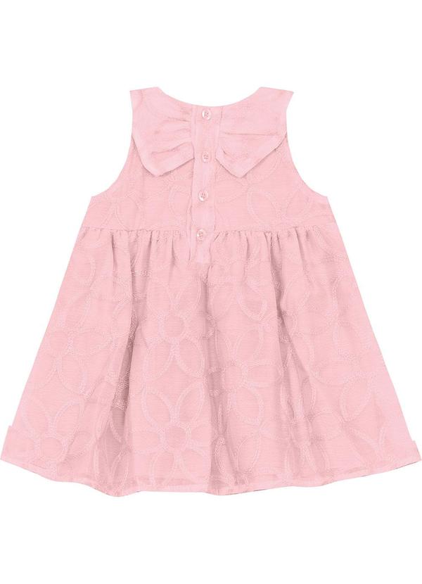 Vestido Infantil em Poly e Viscose Rosa
