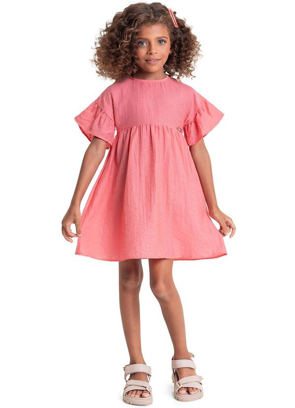 Vestido Infantil em Tecido para Menina Rosa