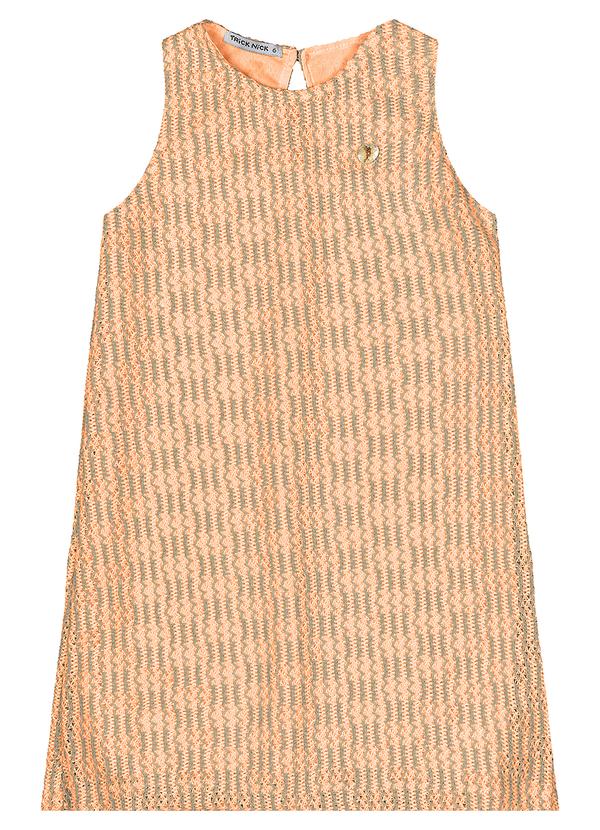 Vista 2 Vestido Infantil em Tricot Laranja Gloss Gloss