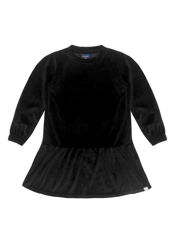 Vista 2 Vestido Infantil em Veludo Plush Preto GULOSEIMA GULOSEIMA