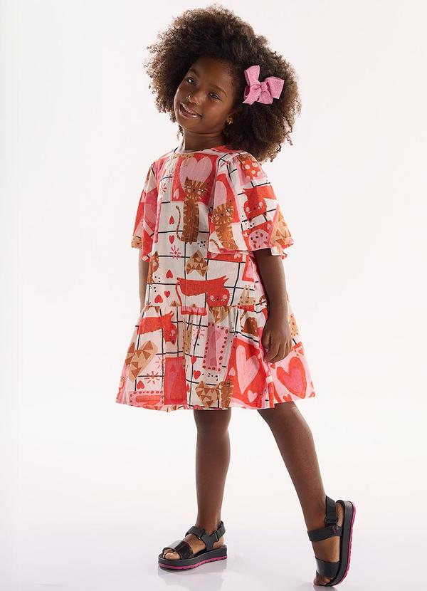 Vestido Infantil em Viscolinho Bege