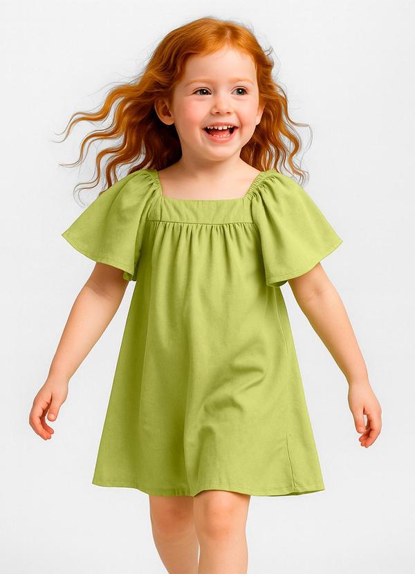 Vista 2 Vestido Infantil em Viscose Amarelo INFINITA COR INFINITA COR
