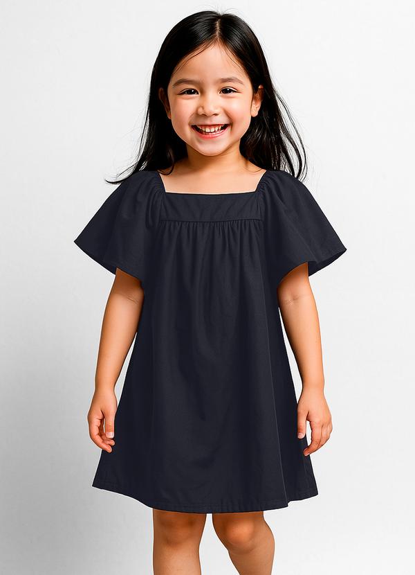 Vestido Infantil em Viscose Azul