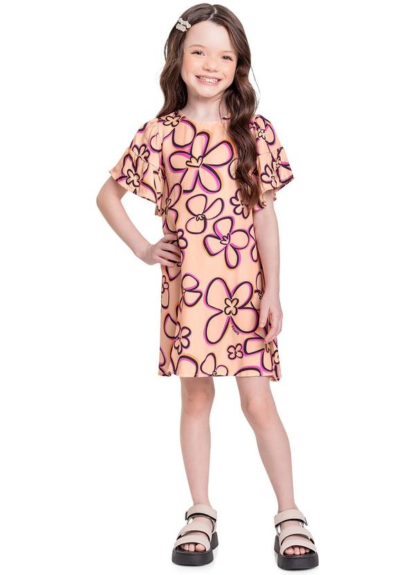 Vestido Infantil em Viscose Laranja