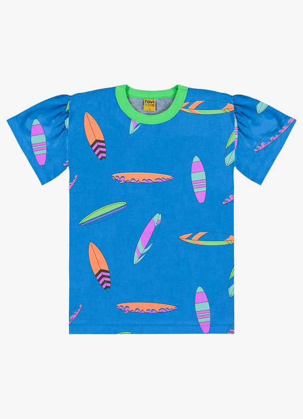 Vestido Infantil Estampado Azul