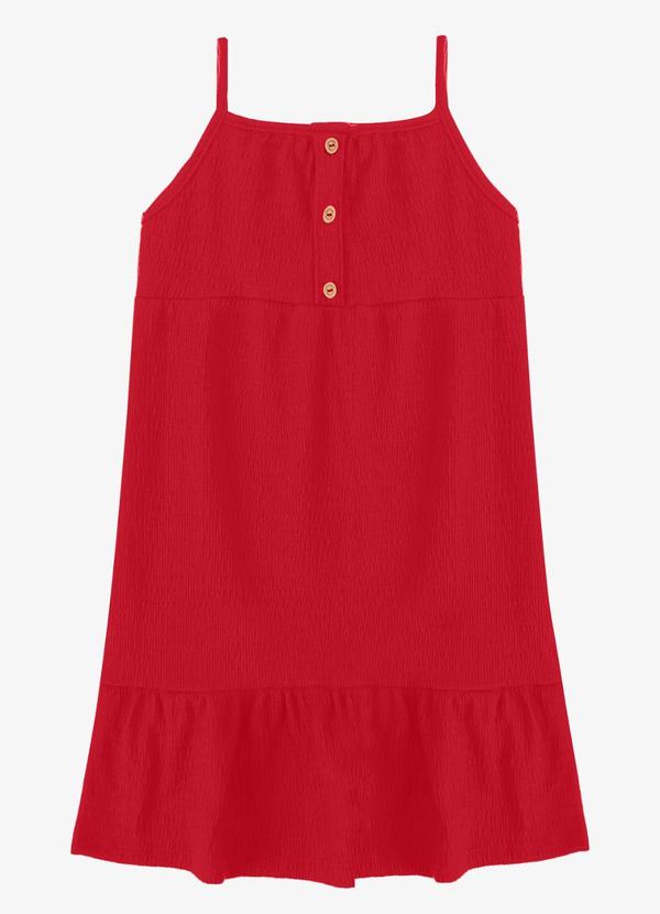 Vestido Infantil Feminino Anarruga Vermelho