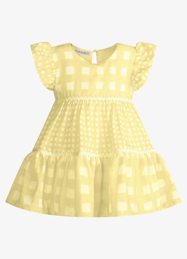 Vestido Infantil Feminino ChiffonAmarelo