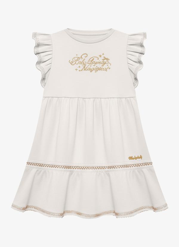 Vestido Infantil Feminino Cotton Bege
