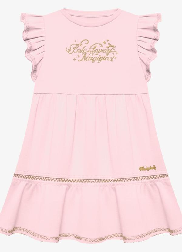 Vestido Infantil Feminino Cotton Rosa