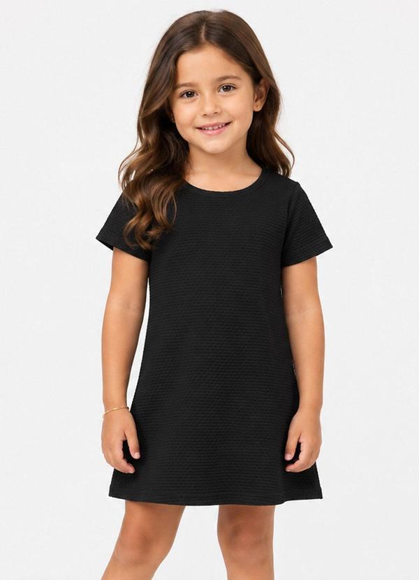 Vestido Infantil Feminino em Malha Puvil Preto