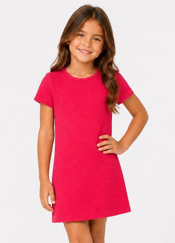 Vestido Infantil Feminino em Malha Puvil Rosa
