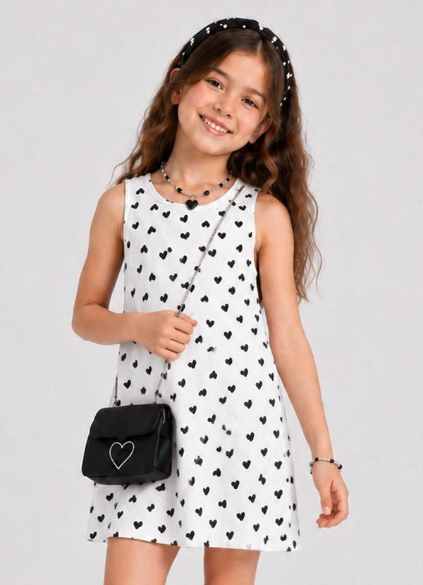 Vestido Infantil Feminino Estampado Bege