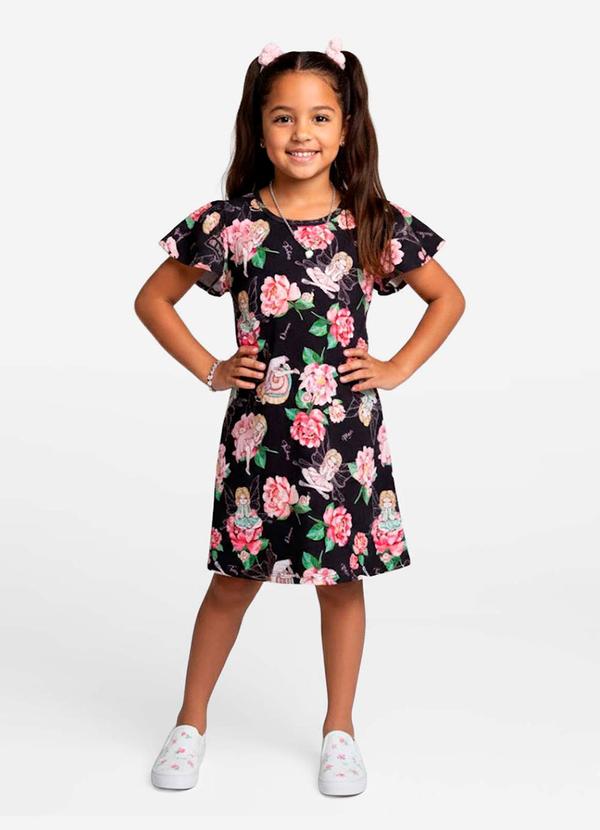 Vista 2 Vestido Infantil Feminino Estampado Rosa Select Select