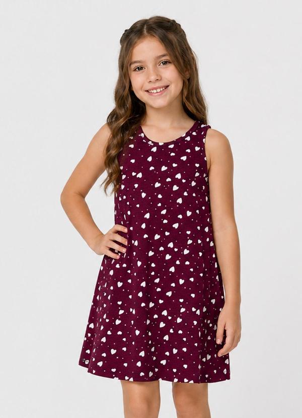 Vestido Infantil Feminino Estampado Vermelho