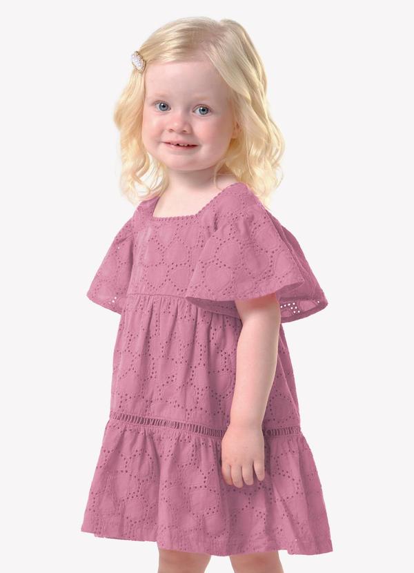 Vestido Infantil Feminino Laise Coração Rosa