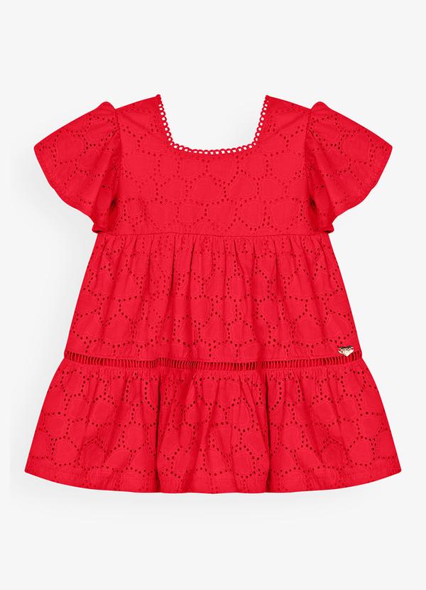Vestido Infantil Feminino Laise Coração Vermelho