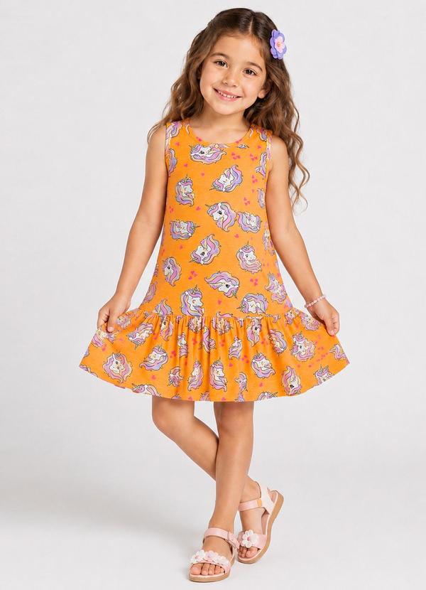 Vestido Infantil Feminino Laranja