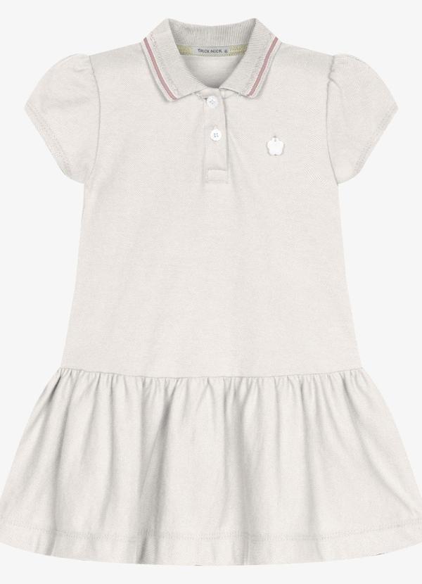 Vestido Infantil Feminino Polo Piquet Bege