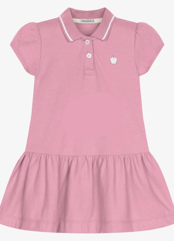 Vestido Infantil Feminino Polo Piquet Rosa