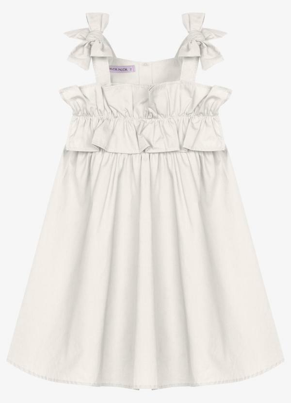 Vestido Infantil Feminino Tricoline Bege