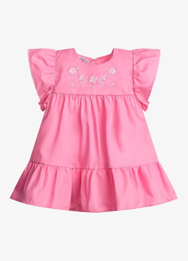 Vestido Infantil Feminino Tricoline Rosa