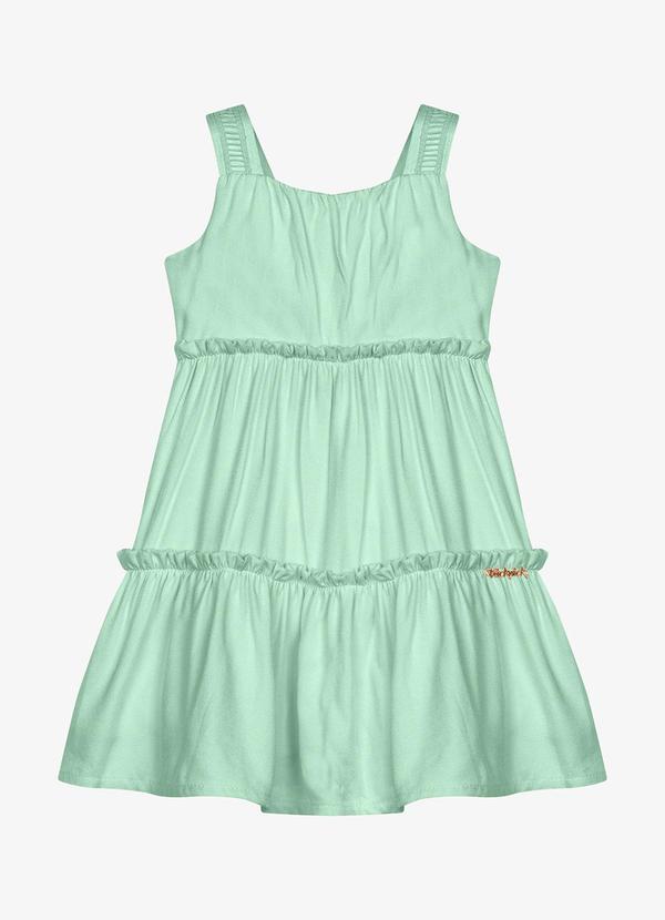 Vestido Infantil Feminino Viscose Doby Verde