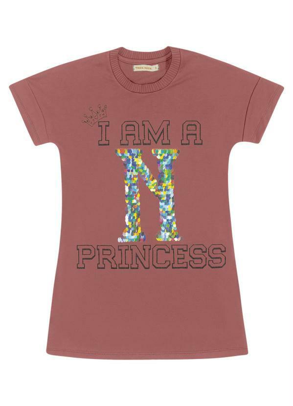 Vestido Infantil I Am a Princess Rosa