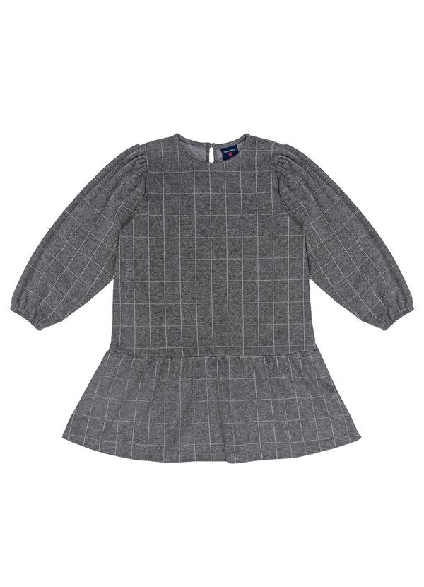 Vista 2 Vestido Infantil Jacquard Xadrez Cinza GULOSEIMA GULOSEIMA