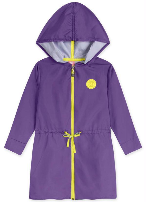 Vista 2 Vestido Infantil Manga Longa com Capuz Roxo Lilica Ripilica Lilica Ripilica
