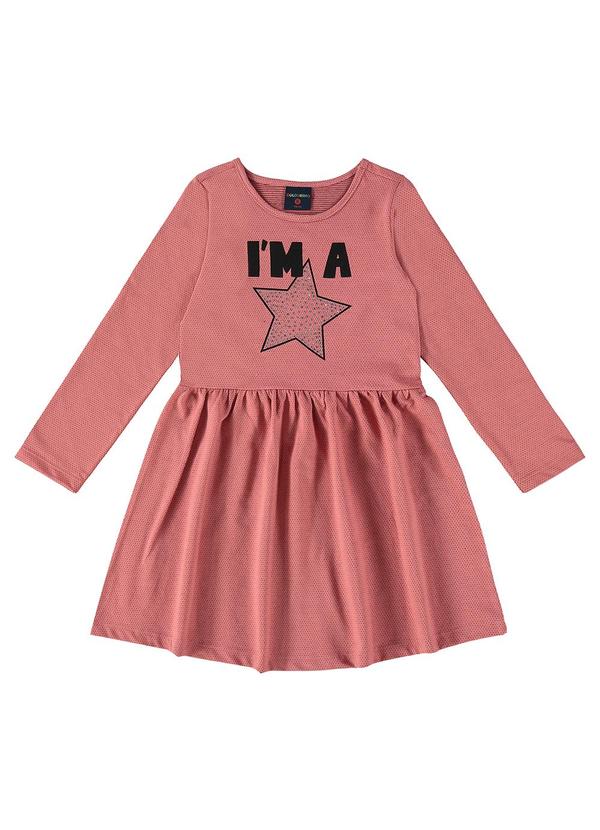 Vista 2 Vestido Infantil Manga Longa Rosa GULOSEIMA GULOSEIMA