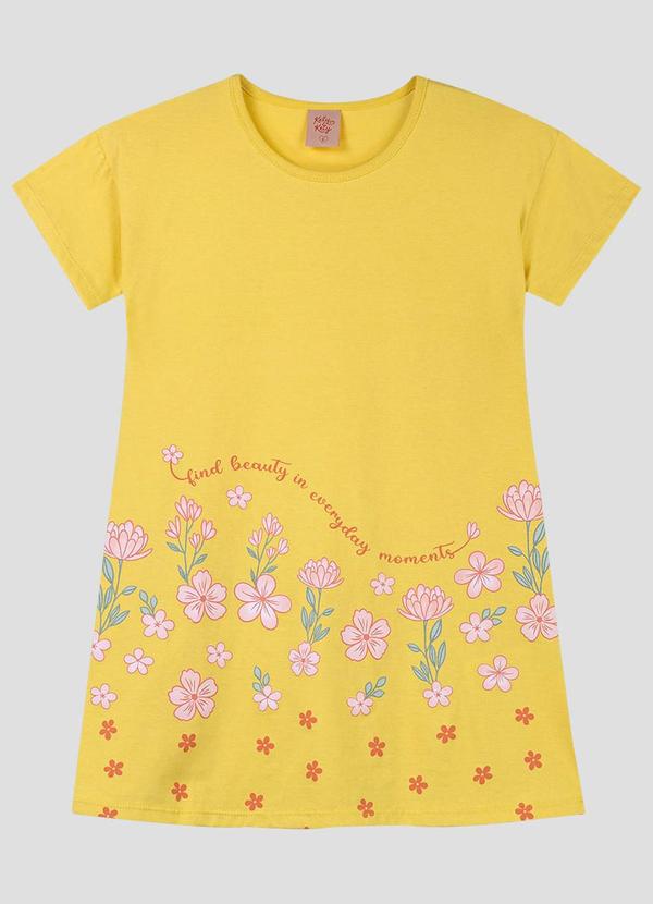 Vestido Infantil Meia Malha Amarelo