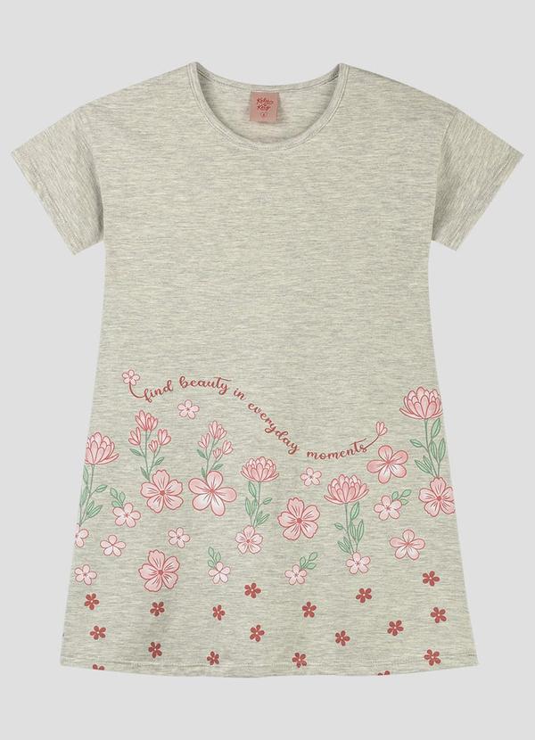 Vestido Infantil Meia Malha Cinza