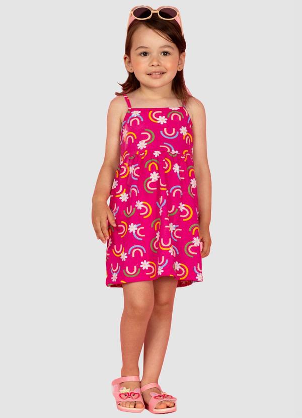 Vestido Infantil Meia Malha Rosa