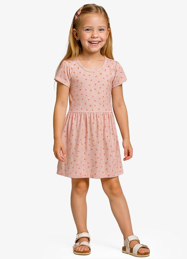 Vista 2 Vestido Infantil Meia Malha Rosa Select Select