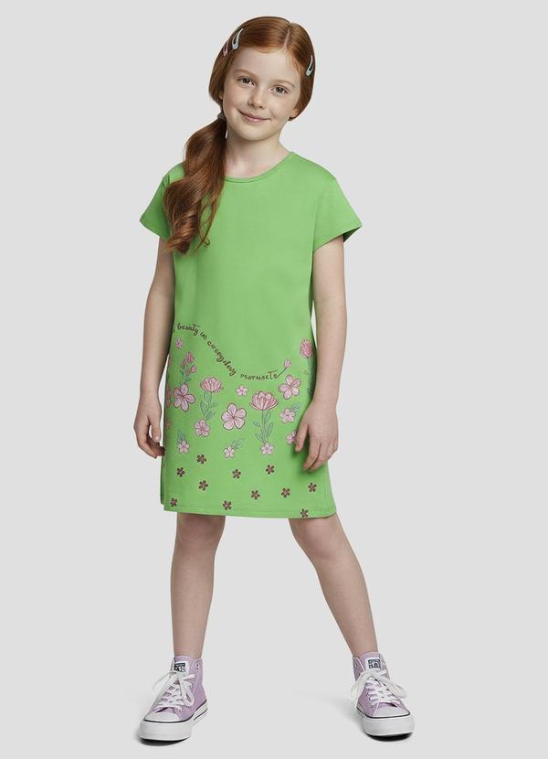 Vestido Infantil Meia Malha Verde