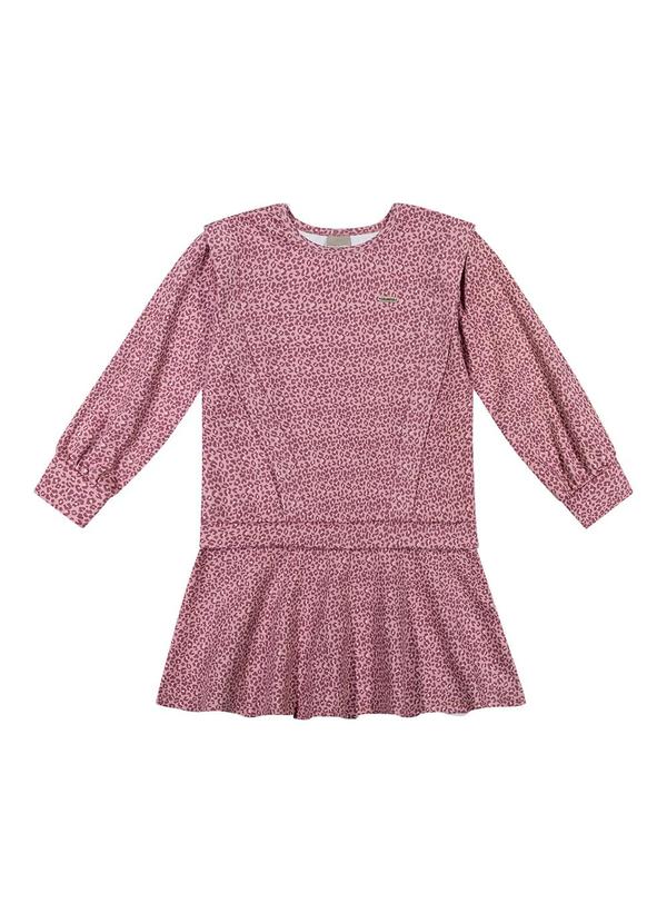 Vestido Infantil Menina Animal Print Rosa