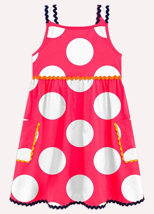 Vestido Infantil Menina Bolinhas Rosa