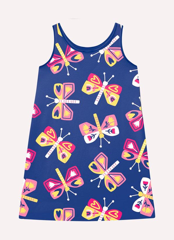Vestido Infantil Menina Borboletas Azul