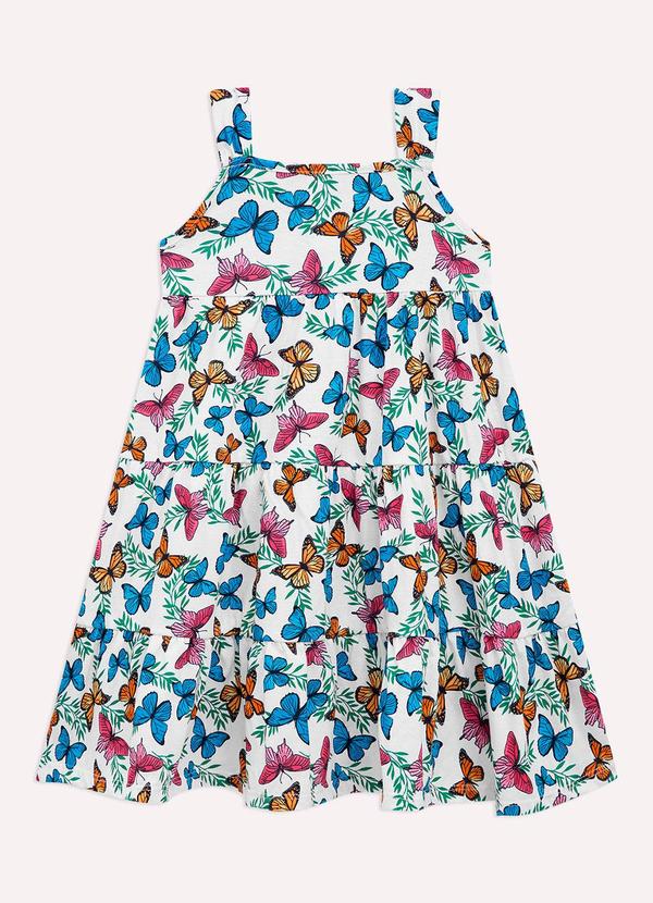 Vestido Infantil Menina Borboletas Branco