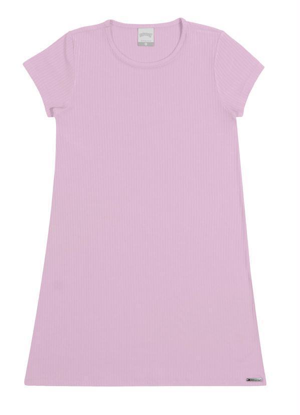 Vista 2 Vestido Infantil Menina Canelado Básico Lilas Alakazoo Alakazoo