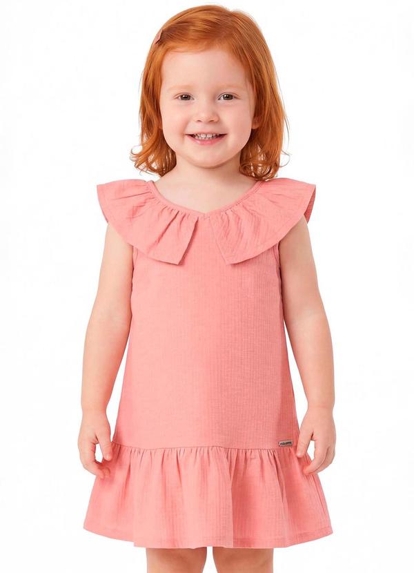 Vestido Infantil Menina Canelado Eco Rosa