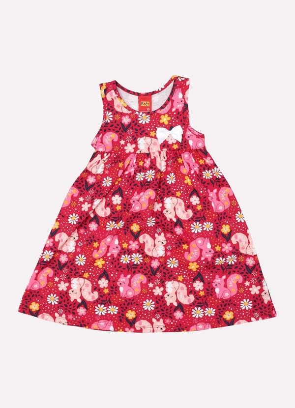 Vista 2 Vestido Infantil Menina Coelho Vermelho Kyly Kyly