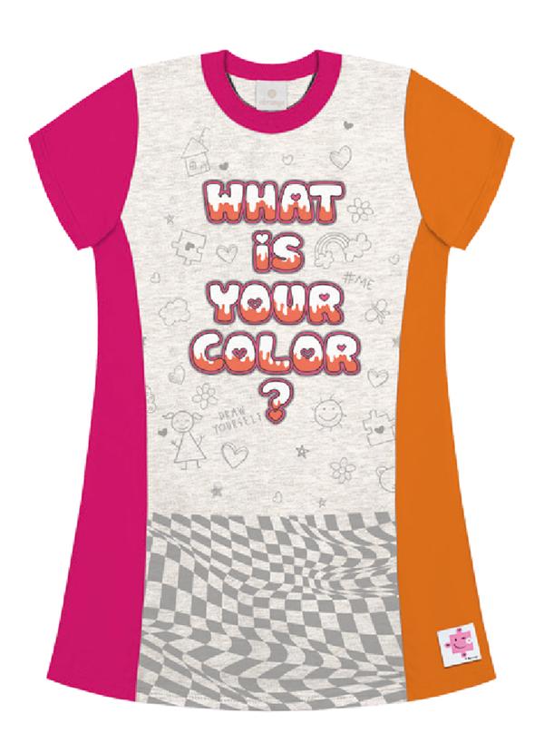 Vista 2 Vestido Infantil Menina Color Mescla Abrange Abrange